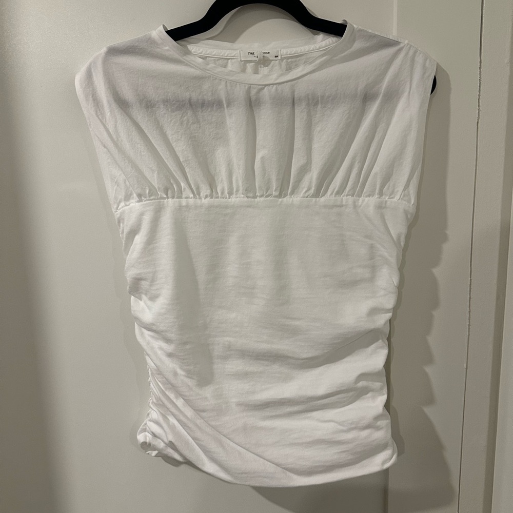 Rag & Bone Mika Ruched Top Size small White